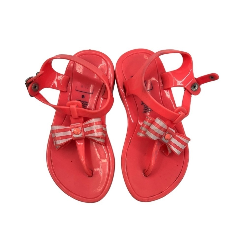 Baby Gap Pink T-Strap Bow Jelly Sandals Size 8 Toddler